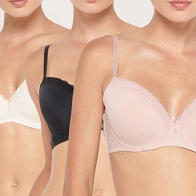 Pack 3 Sostenes Push Up Mujer Intime