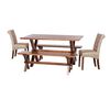Juego de Comedor Latam Home Sevilla Oviedo 2 Sillas + 2 Bancas Cuero Kentucky Beige