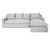 Sofá Seccional Derecho Innovamuebles Fontana Lino 4 Cuerpos Gris Perla