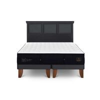 Cama Europea CIC Base Dividida King Súper Premium + Respaldo Torino Negro