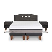 Cama Europea CIC Base Dividida 2 Plazas Balance + Respaldo + 2 Veladores Gales