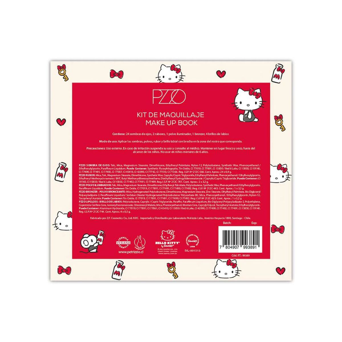Kit de Maquillaje Make Up Book Hello Kitty Petrizzio