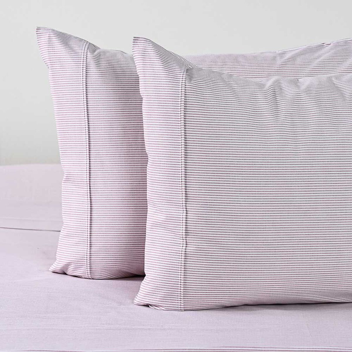 Juego de S&aacute;banas Elements & Co 2 Plazas 144 Hilos Stripe Mauve