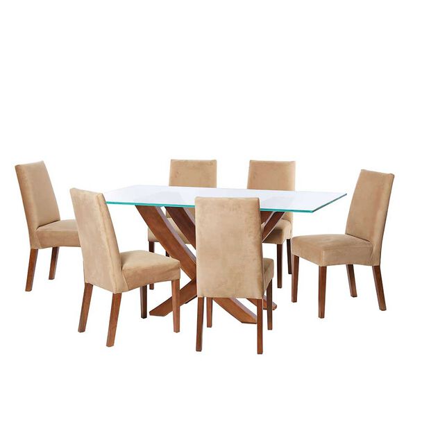 Juego de Comedor Latam Home Alicante 6 Sillas Beige