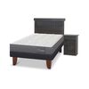 Cama Europea CIC 1,5 Plazas Anatomic + Respaldo + Velador Dublin