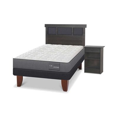 Imagen 2 del producto Cama Europea CIC 1,5 Plazas Anatomic + Respaldo + Velador Dublin
