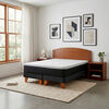 Cama Europea Latam Home 2 Plazas New Top Tela Velvet Negro + Maderas Atlas