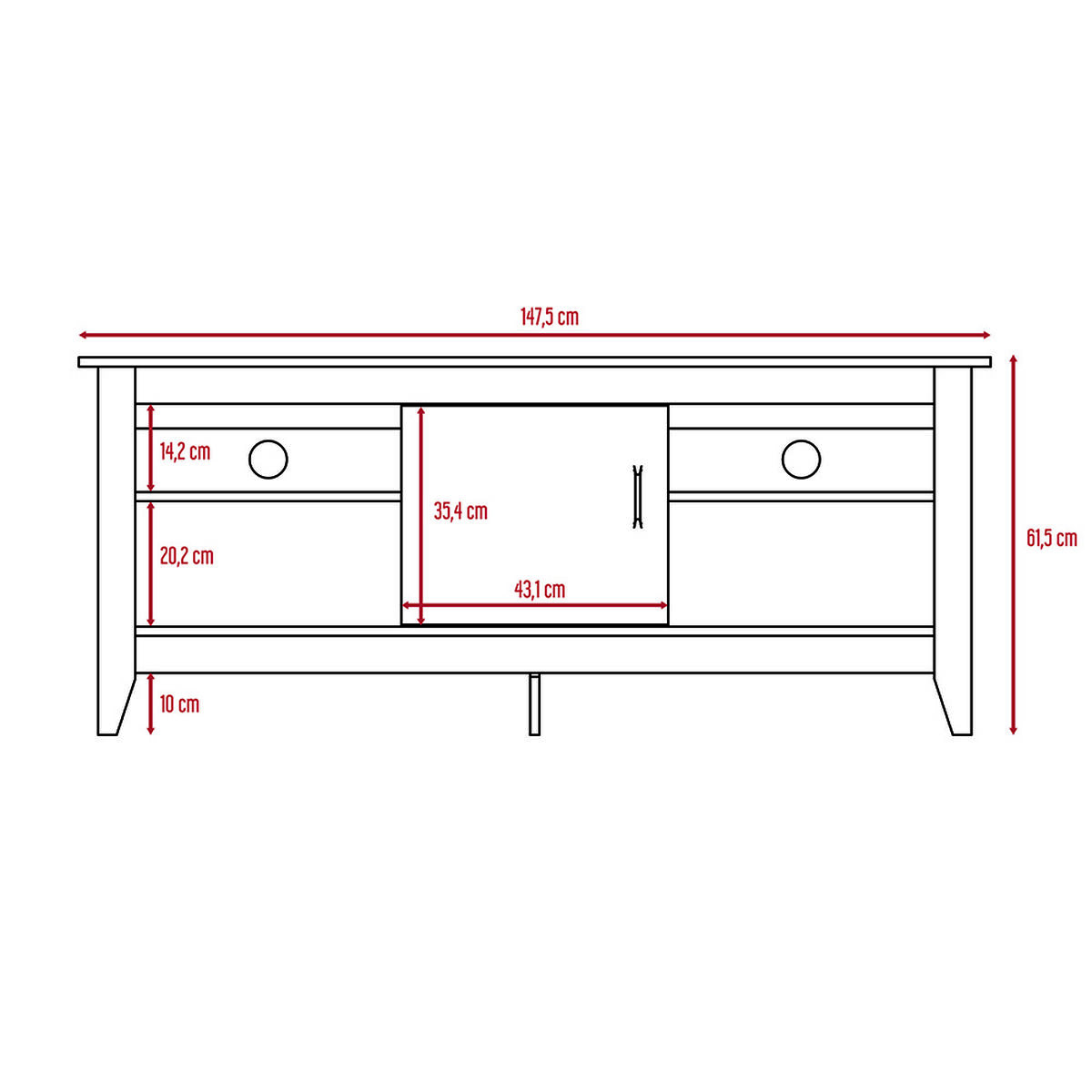 Combo Rack TV 65" Con Puerta + Librero Tuhome Essential 12
