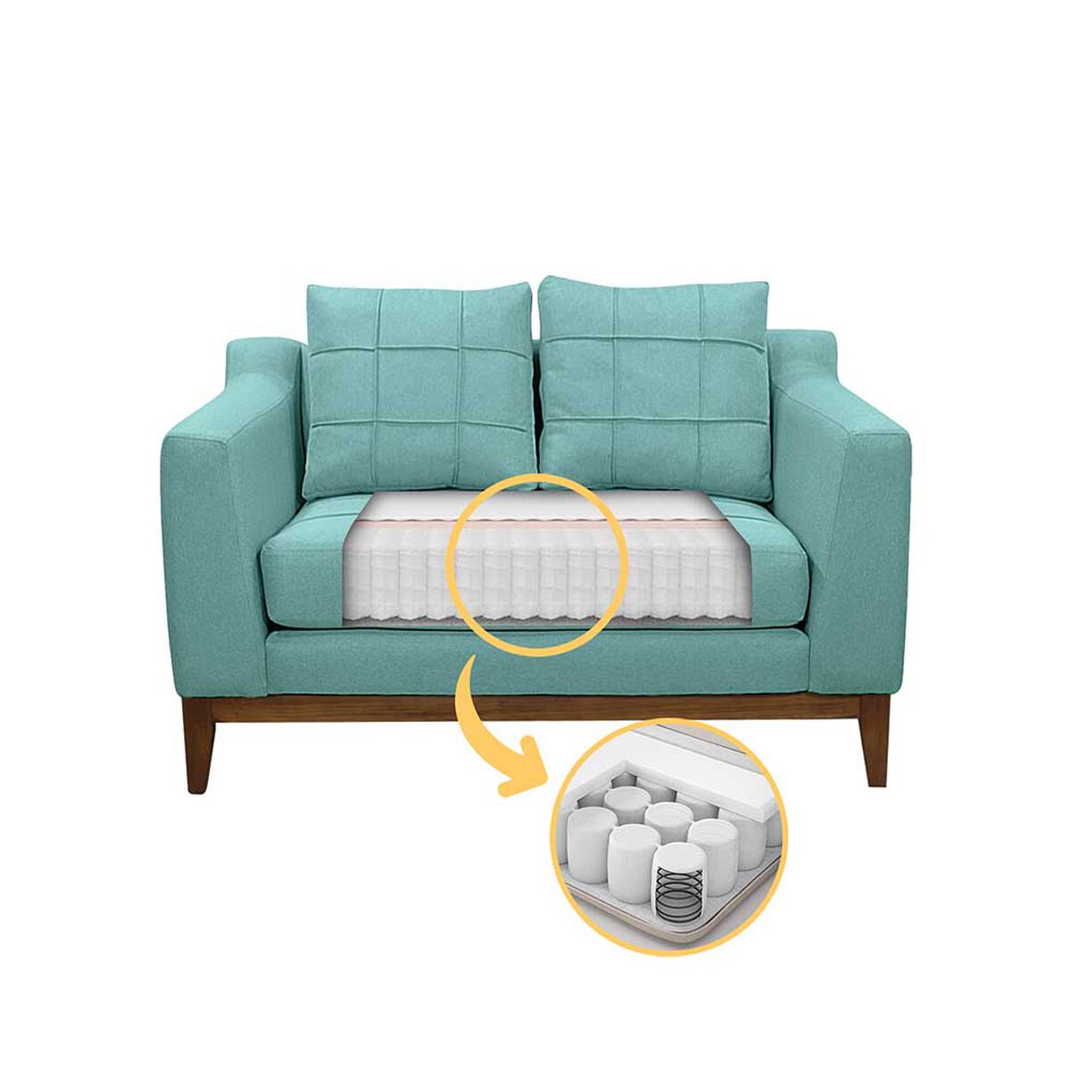 Sof&aacute; Living Factory Roble 2 Cuerpos Menta