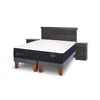Cama Europea CIC Base Dividida 2 Plazas Premium + Respaldo + 2 Veladores Dublin