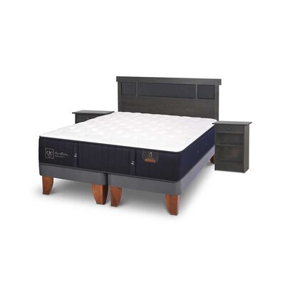 Imagen 2 del producto Cama Europea CIC Base Dividida 2 Plazas Premium + Respaldo + 2 Veladores Dublin