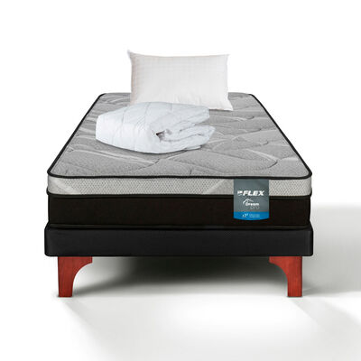 Cama Europea Flex 1,5 Plazas Dream Pro Box + Almohada + Cubrecolchon