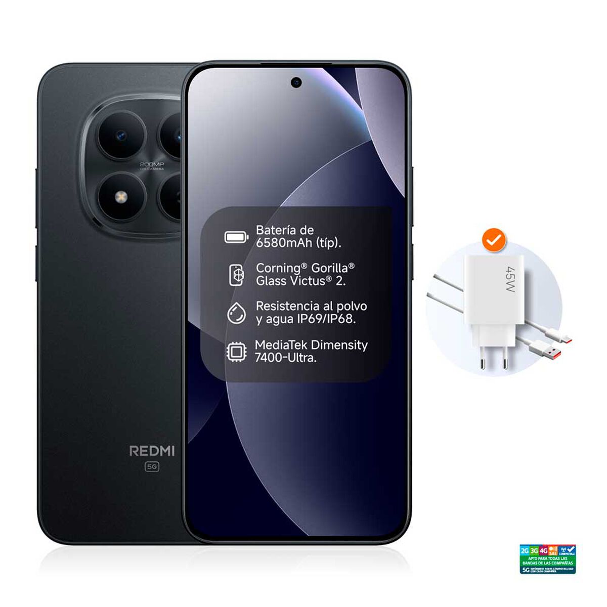 Celular Xiaomi Redmo Note 15 Pro 5G 256 6,83" Negro