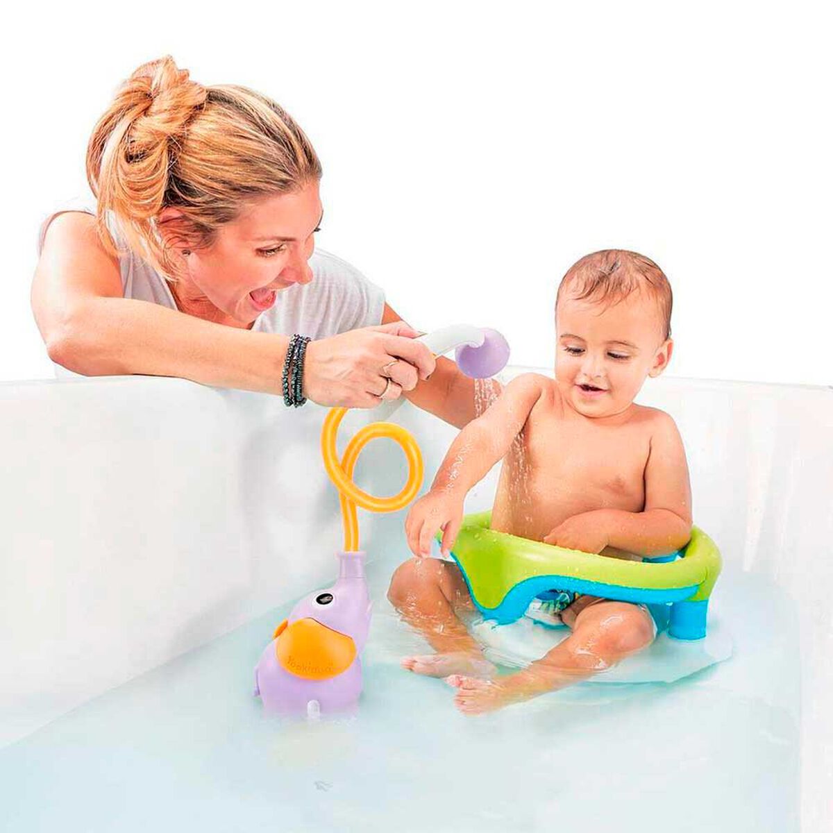 Juego de Ba&ntilde;o Elefante Ducha Interactivo Azul Infantil Beb&eacute; Ni&ntilde;o Ni&ntilde;a Tina Yookidoo