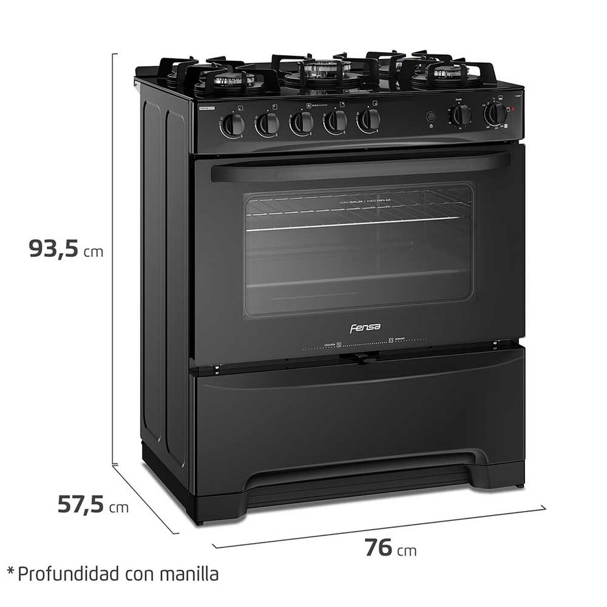 Cocina a Gas Fensa F 6500 T 5 Quemadores