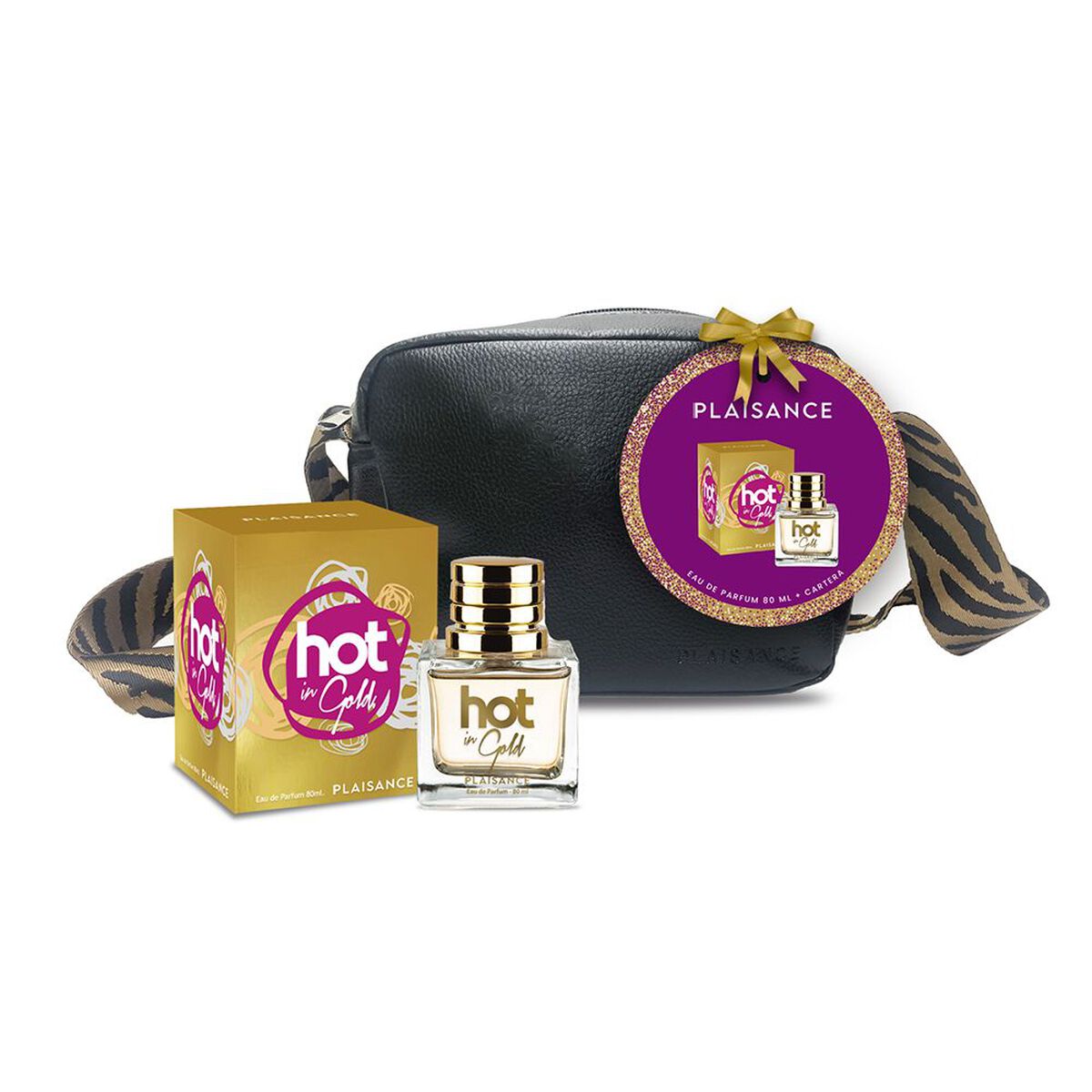 Set Perfume Hot in Gold Mujer 80 ML EDP + Cartera