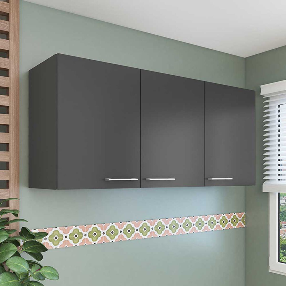 Mueble de Cocina Superior Vekkahome Opie Gris