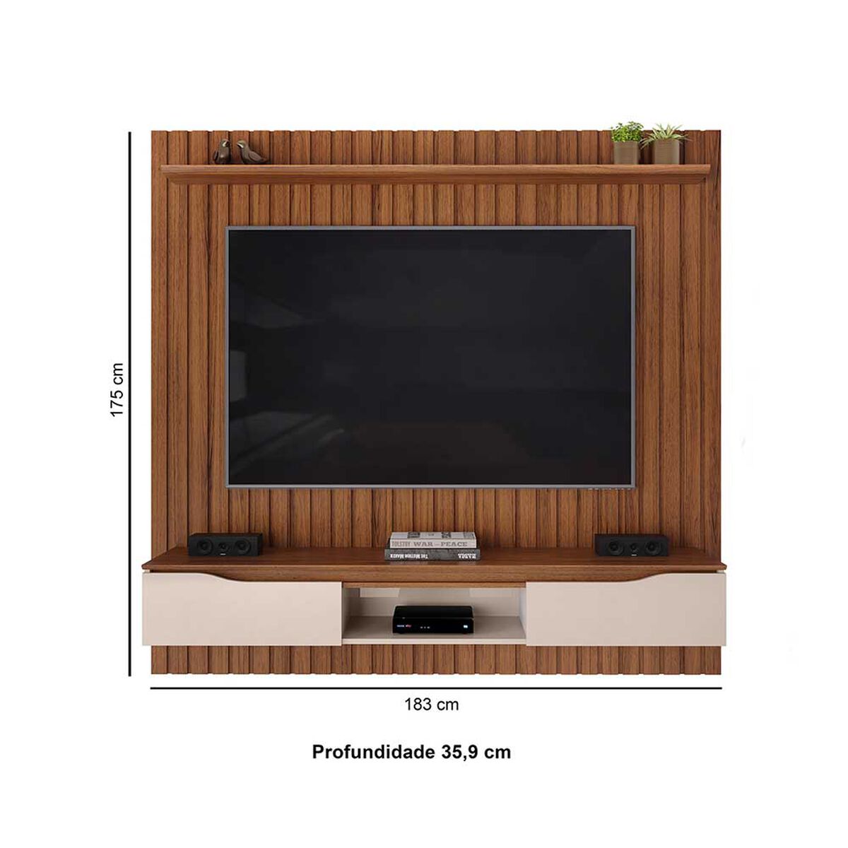 Panel TV Vekkahome Isaac Hasta 70" Caf&eacute;