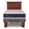 Cama Europea CIC 1,5 Plazas New Ortopedic + Respaldo New Torino Caramelo
