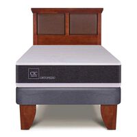 Cama Europea CIC 1,5 Plazas New Ortopedic + Respaldo New Torino Caramelo