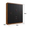 Closet Altavisi&oacute;n 5806 Negro Casta&ntilde;a 6 Puertas 1 Cajon