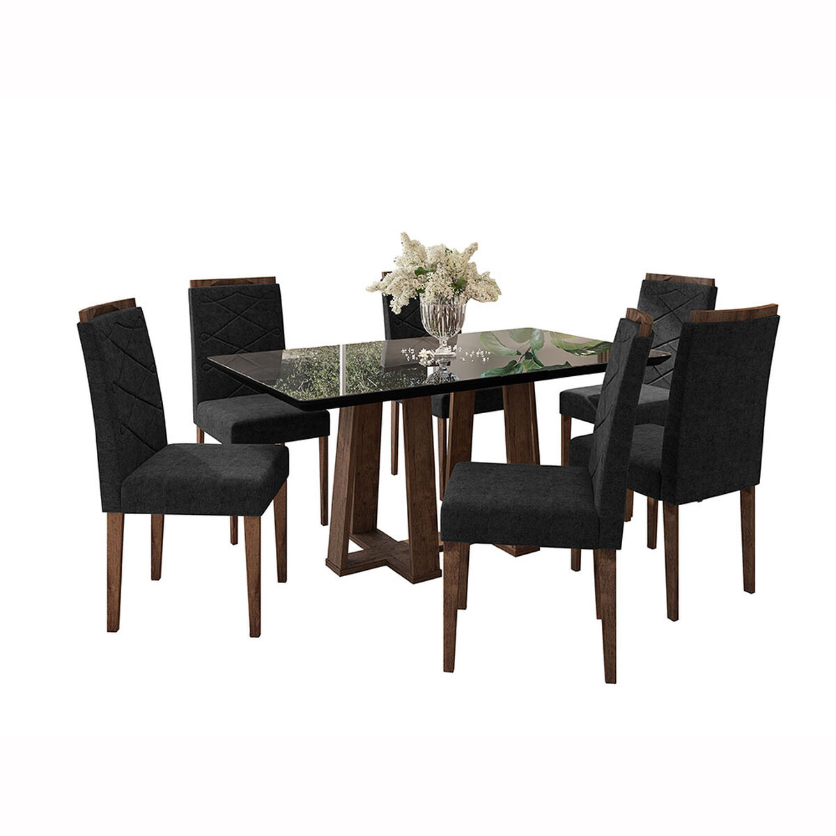 Juego de Comedor Jdo & Design Caroline 6 Sillas Castaño Oscuro 