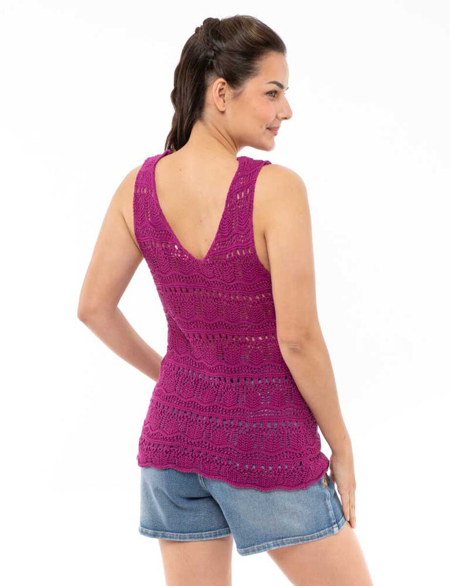 Polera Crochet Sin Mangas Mujer Alma
