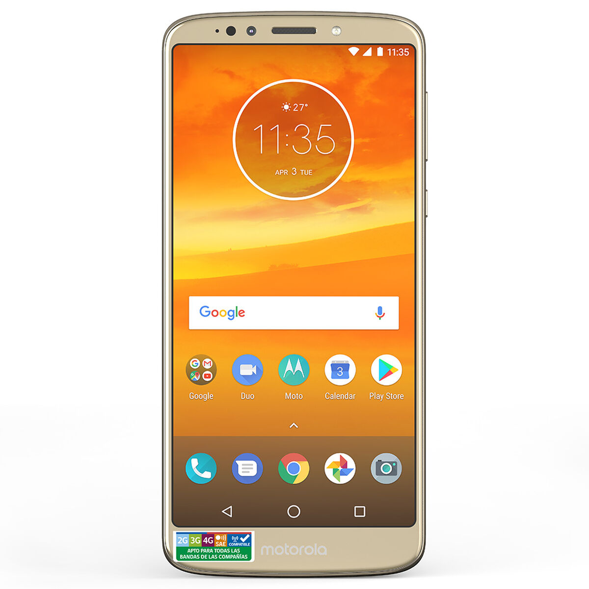 Celular Motorola E5 Plus 5.9" Dorado WOM + Audífonos