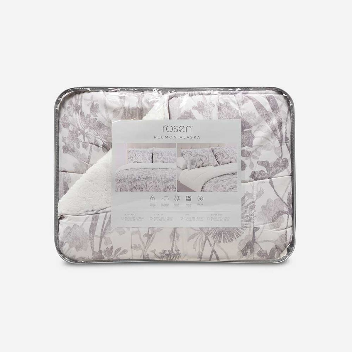 Plum&oacute;n Rosen King Sherpa Alaska Bernat Blanco/Taupe