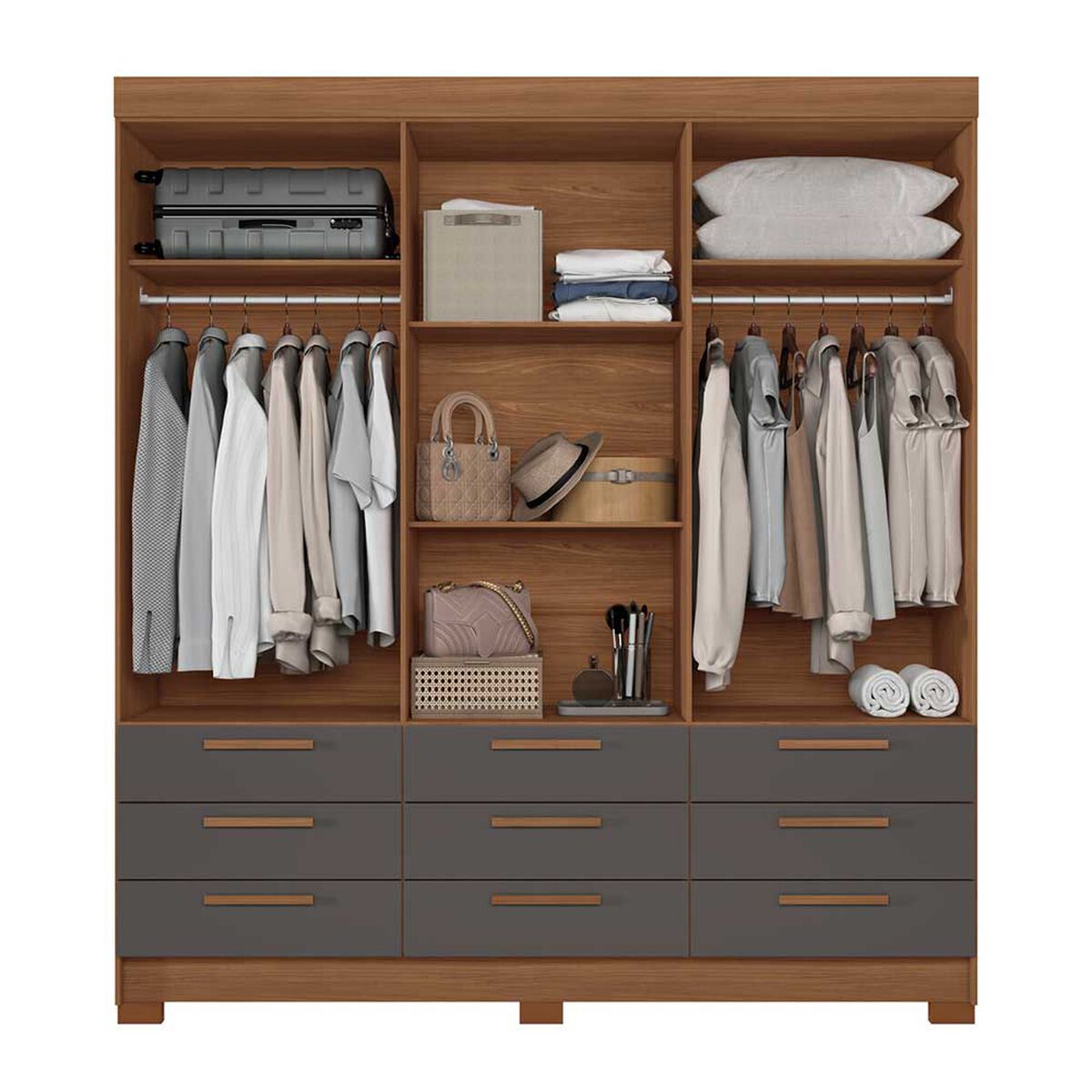 Clóset Onessta Colombo 6 Puertas 9 Cajones Grafito