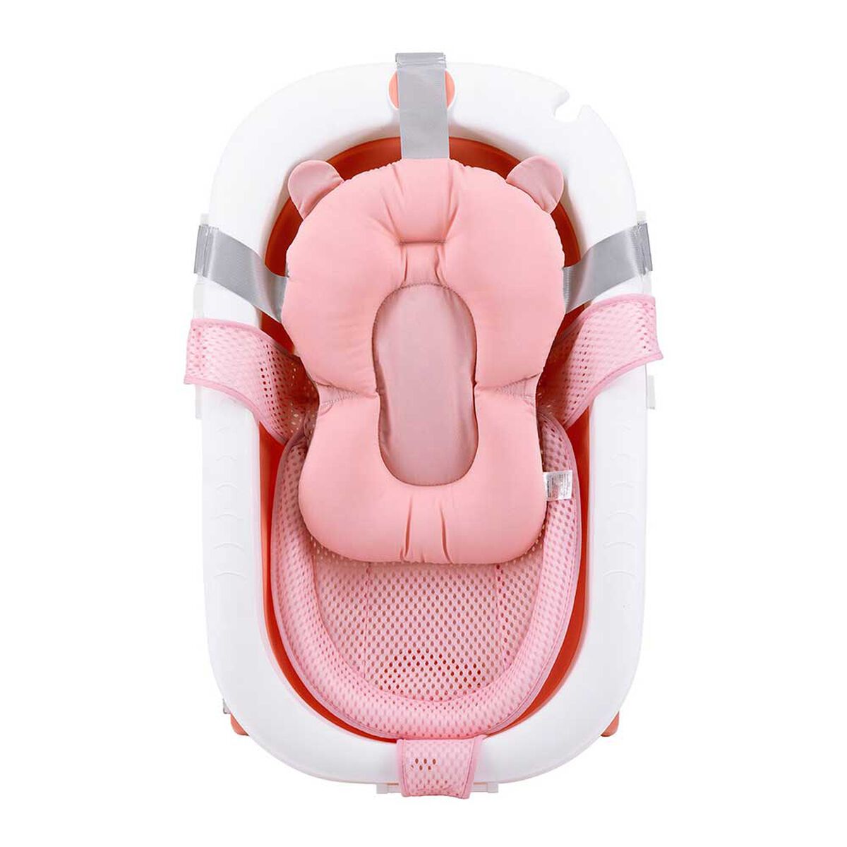 Bañera Plegable Bebe con Cojin Almohada y reductor Rosada Bebesit