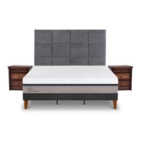Cama Europea CIC Súper King Balance + Respaldo + 2 Veladores Támesis