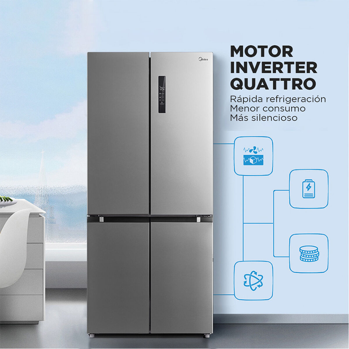 Refrigerador Side By Side Midea MRTT-4790S312FW 468 lts