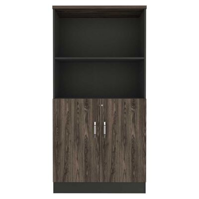 Imagen 2 del producto Biblioteca TuHome Home Office 2 Puertas Negro Soft Coñac