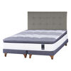 Cama Europea Titanium New Super King + Respaldo Design Gris