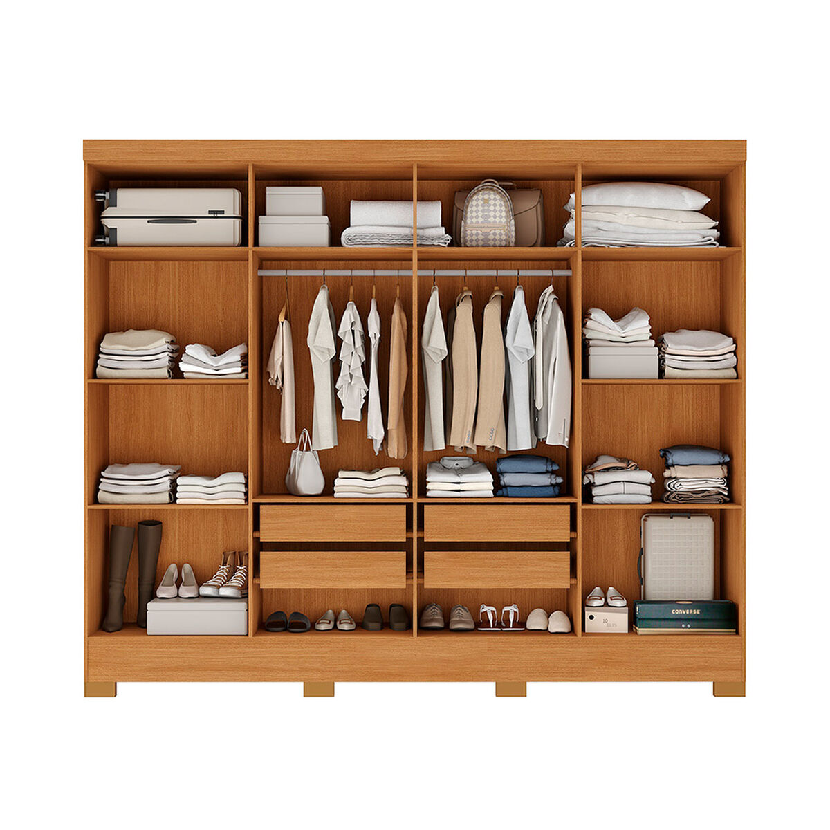 Closet Di Poretti Design Andorra 4 Cajones 8 Puertas Caf&eacute; Oscuro