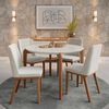 Comedor Decocasa Donatella 4 Sillas Off White Castaño