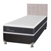 Box Spring CIC 1,5 Plazas New Ortopedic + Respaldo Tigris