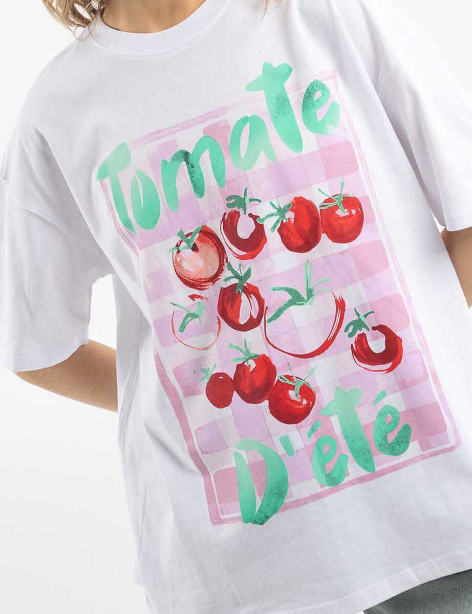 Polera Oversize Algod&oacute;n Manga Corta Mujer Icono