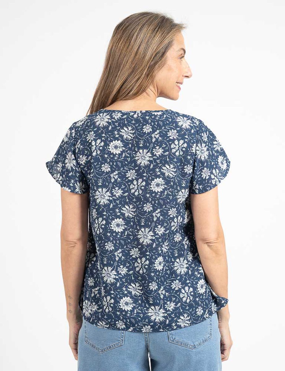 Blusa Cuello V Manga Corta Mujer Portman Club