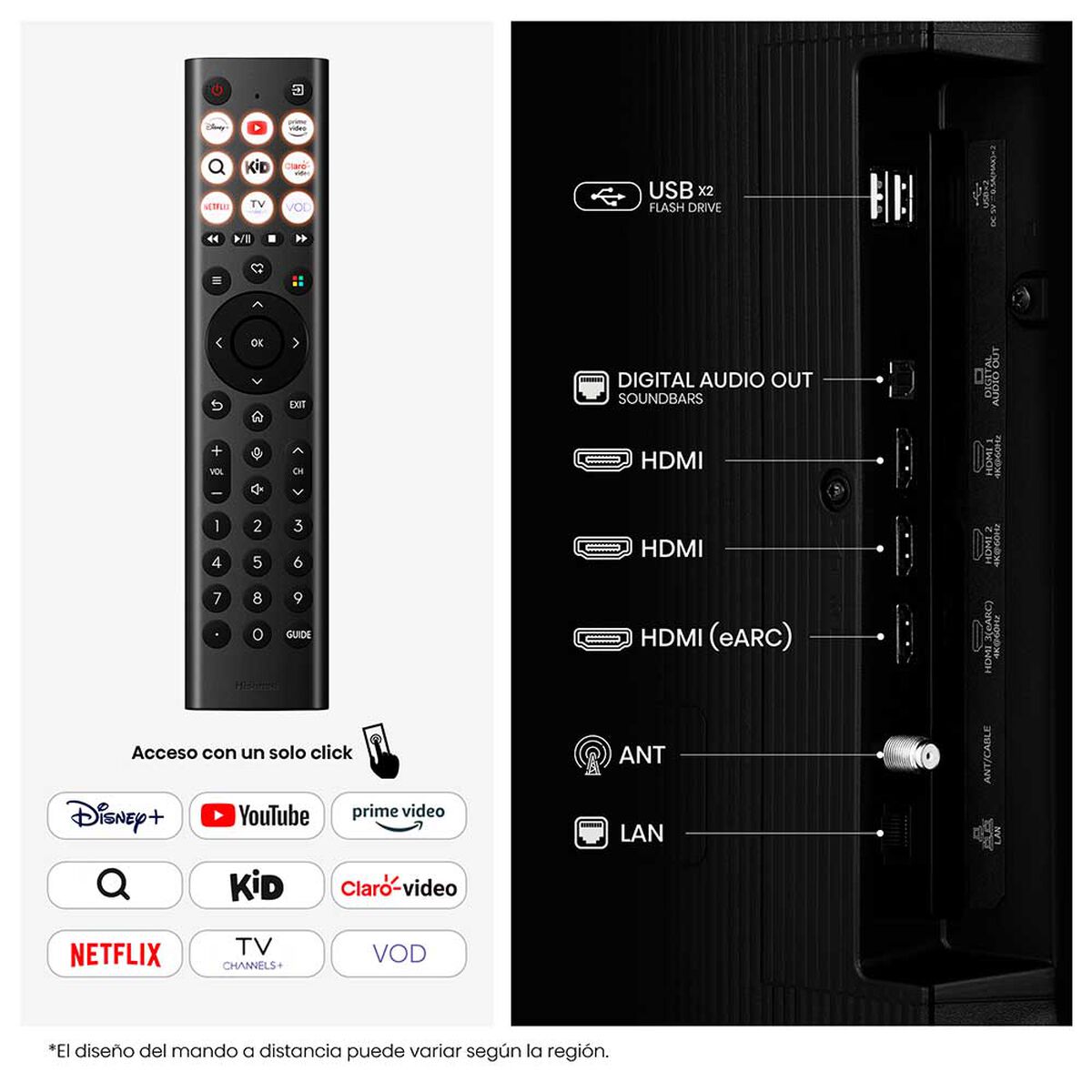 Smart TV QLED 55" Hisense 4K VIDAA 55QD5SV
