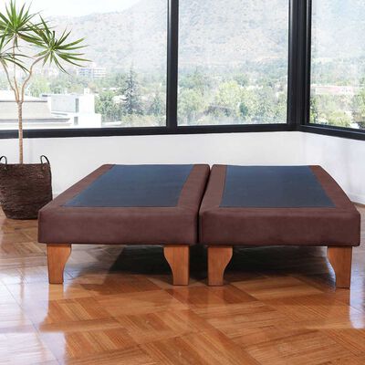 Base Europea Dividida Latam Home 2 Plazas Zen Tela Velvet Chocolate