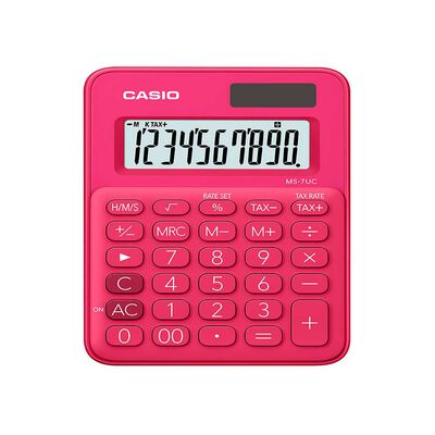 Calculadora de Escritorio Casio MS-7UC-RD Color Rojo