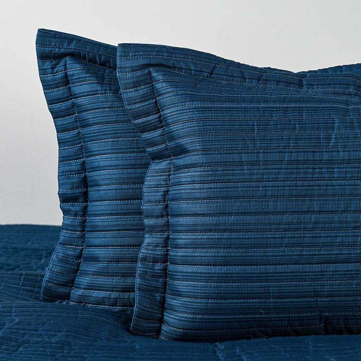 Quilt American Family 2 Plazas Trama Azul