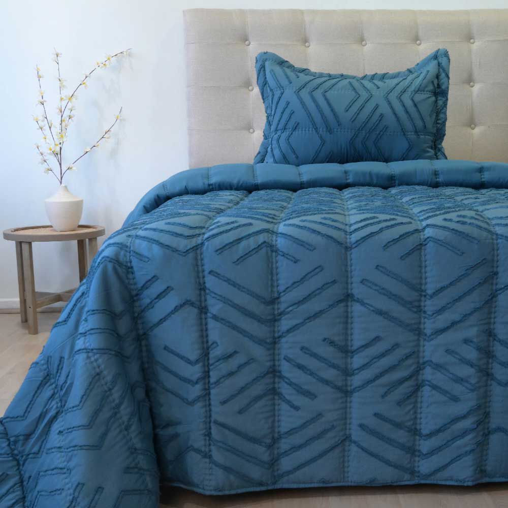 Plumón Doral 1.5 Plazas Touch Nebula Liso Azul