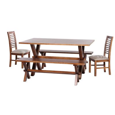 Imagen 1 del producto Juego de Comedor Latam Home Sevilla Salamanca 2 Sillas + 2 Bancas Velvet Beige