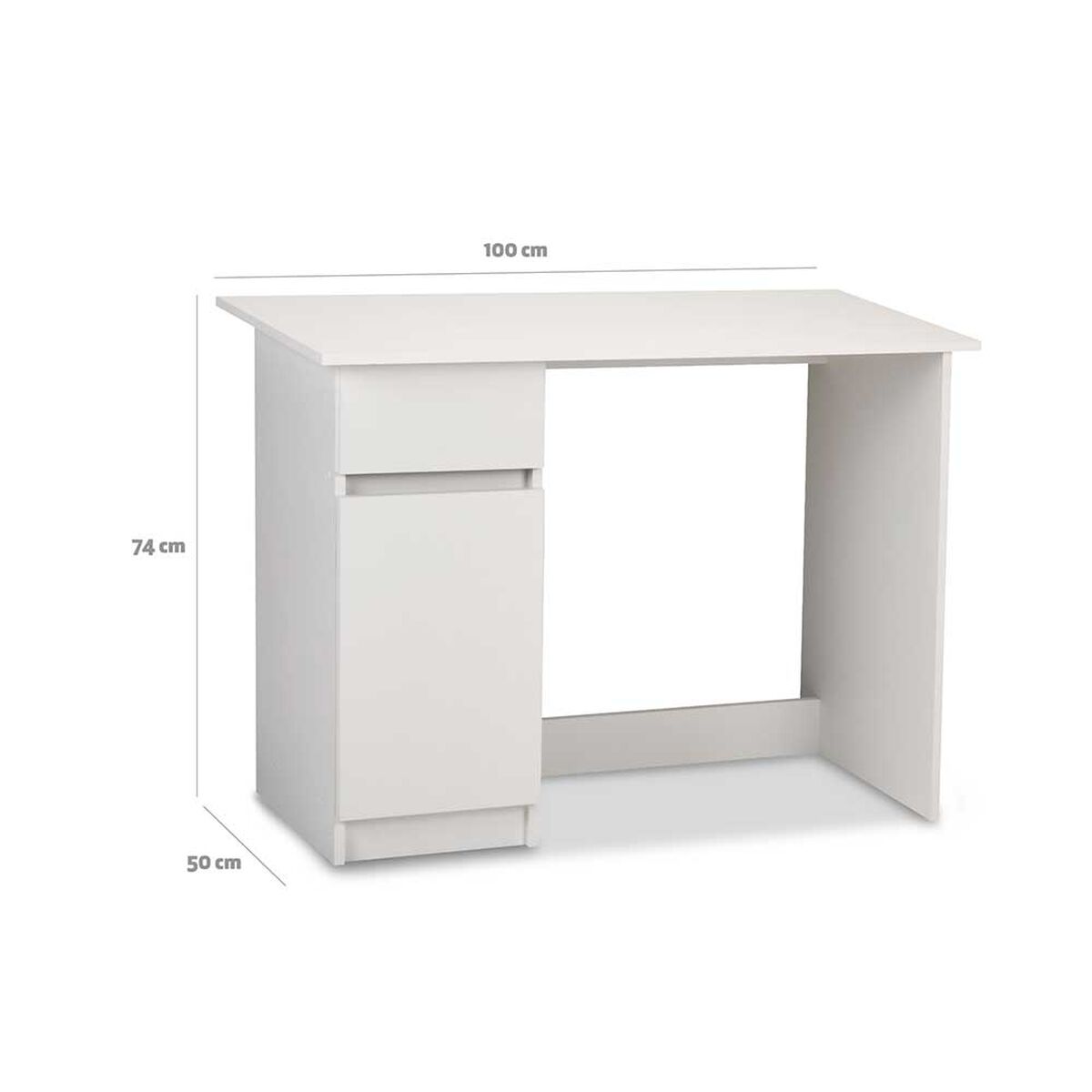 Combo Cama Europea CIC 1 Plaza Excellence Plus + Escritorio New Blanco 1 Puerta 1 Cajón