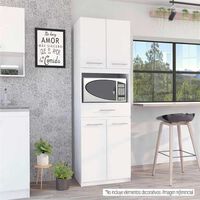 Mueble para Microondas TuHome Manchester Blanco 4 Puertas