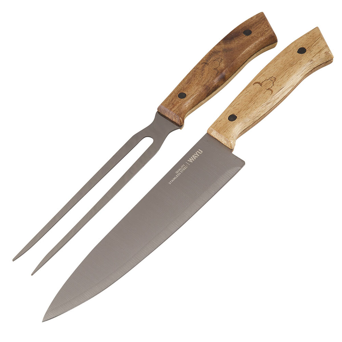 Set Parrillero Wayu Carbón + Tabla + Cuchillo + Trinchero + Garra + Hacha