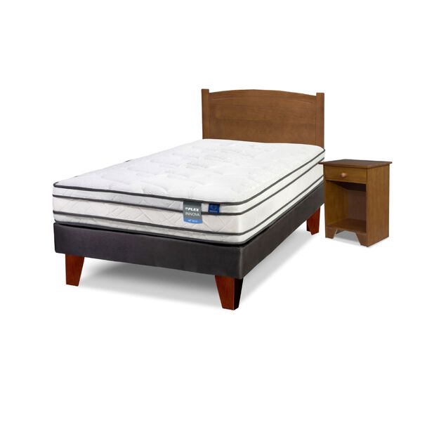 Cama Europea 1,5 Plazas Innova + Set Maderas Arezzo